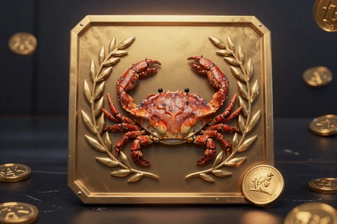 Goldenes Rubbellos mit Krabben-Symbol f&uuml;r Legiano Casino Instant Win Spiele