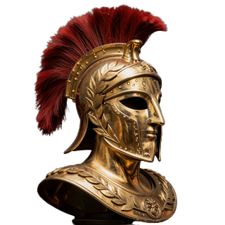 Goldener Konsul-Helm mit Lorbeerkranz f&uuml;r dritten VIP-Rang Consul