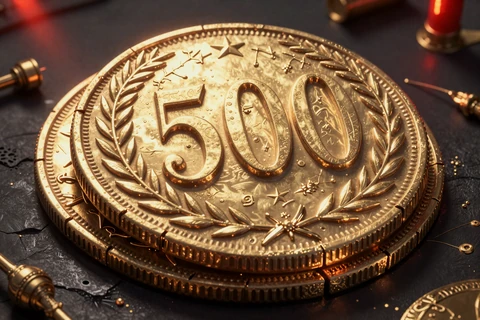 Goldener r&ouml;mischer M&uuml;nzstapel mit Lorbeerkranz als Legiano Casino erster Einzahlungsbonus
