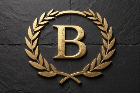 BGaming Provider-Logo auf dunklem Schiefer mit goldenem Rand