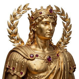 Majest&auml;tische goldene Caesar-Krone mit Edelsteinen f&uuml;r h&ouml;chsten VIP-Rang